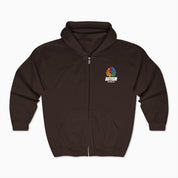 Autism Hoodie By Daily Bloom Autism Awareness 2025 - Brainbow Zip Up Hoodie Dark Chocolate / S