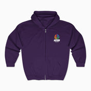 Autism Hoodie By Daily Bloom Autism Awareness 2025 - Brainbow Zip Up Hoodie Purple / S