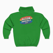 Autism Hoodie By Daily Bloom Autism Awareness 2025 - Brushstrokes of Awareness Zip Up Hoodie