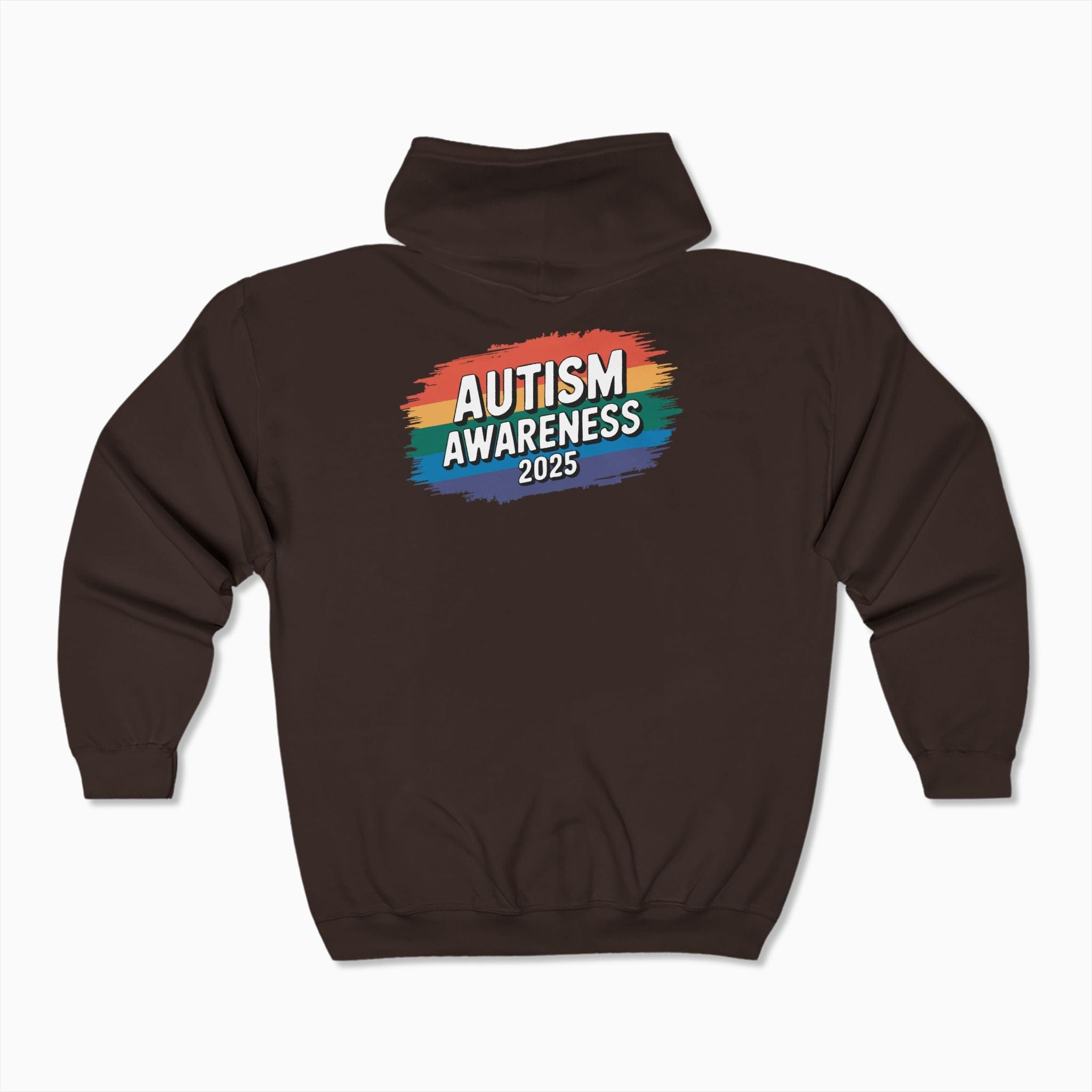 Autism Hoodie By Daily Bloom Autism Awareness 2025 - Brushstrokes of Awareness Zip Up Hoodie