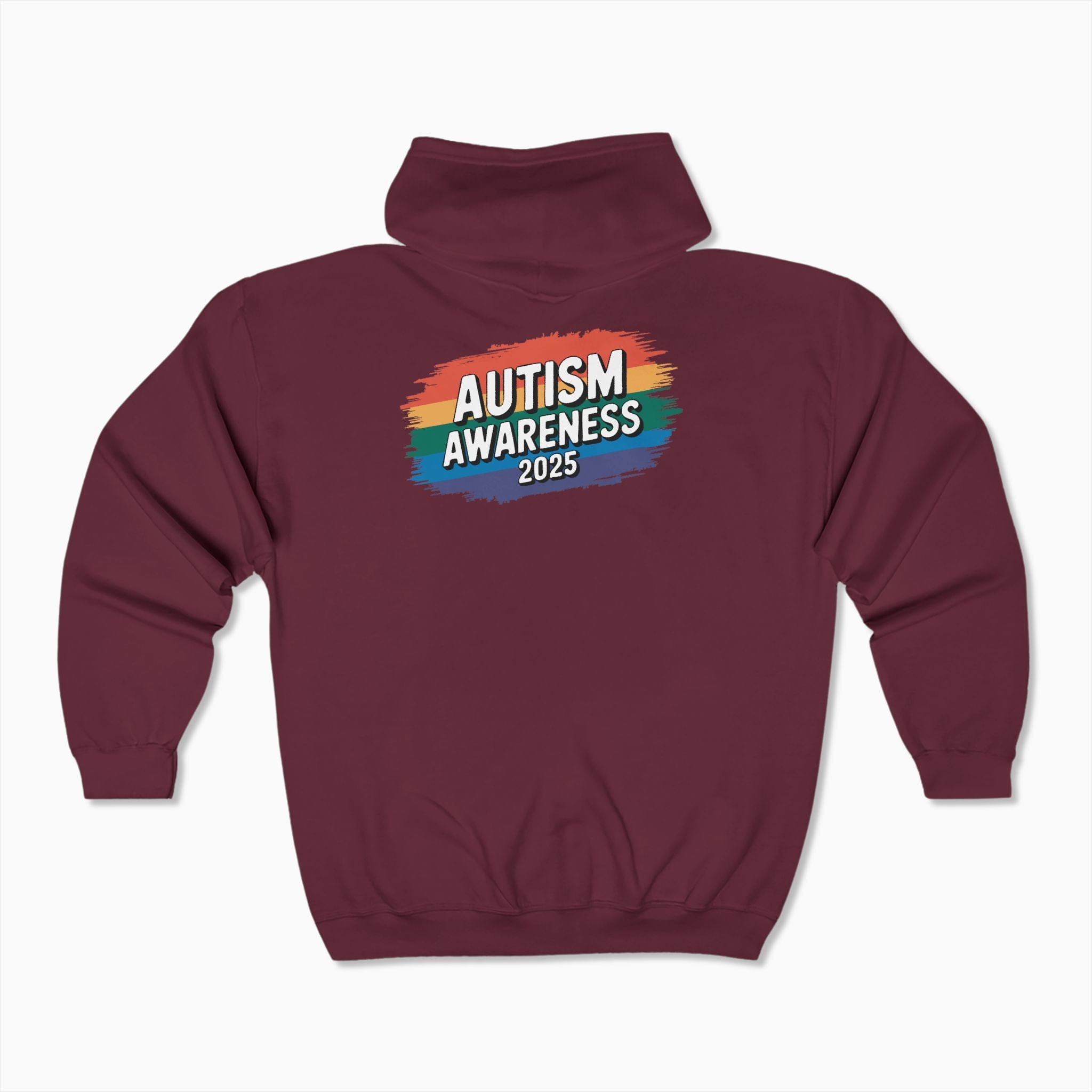 Autism Hoodie By Daily Bloom Autism Awareness 2025 - Brushstrokes of Awareness Zip Up Hoodie