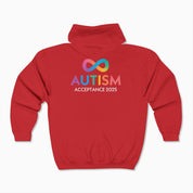 Autism Hoodie By Daily Bloom Autism Awareness 2025 - Infinity Acceptance Zip Up Hoodie