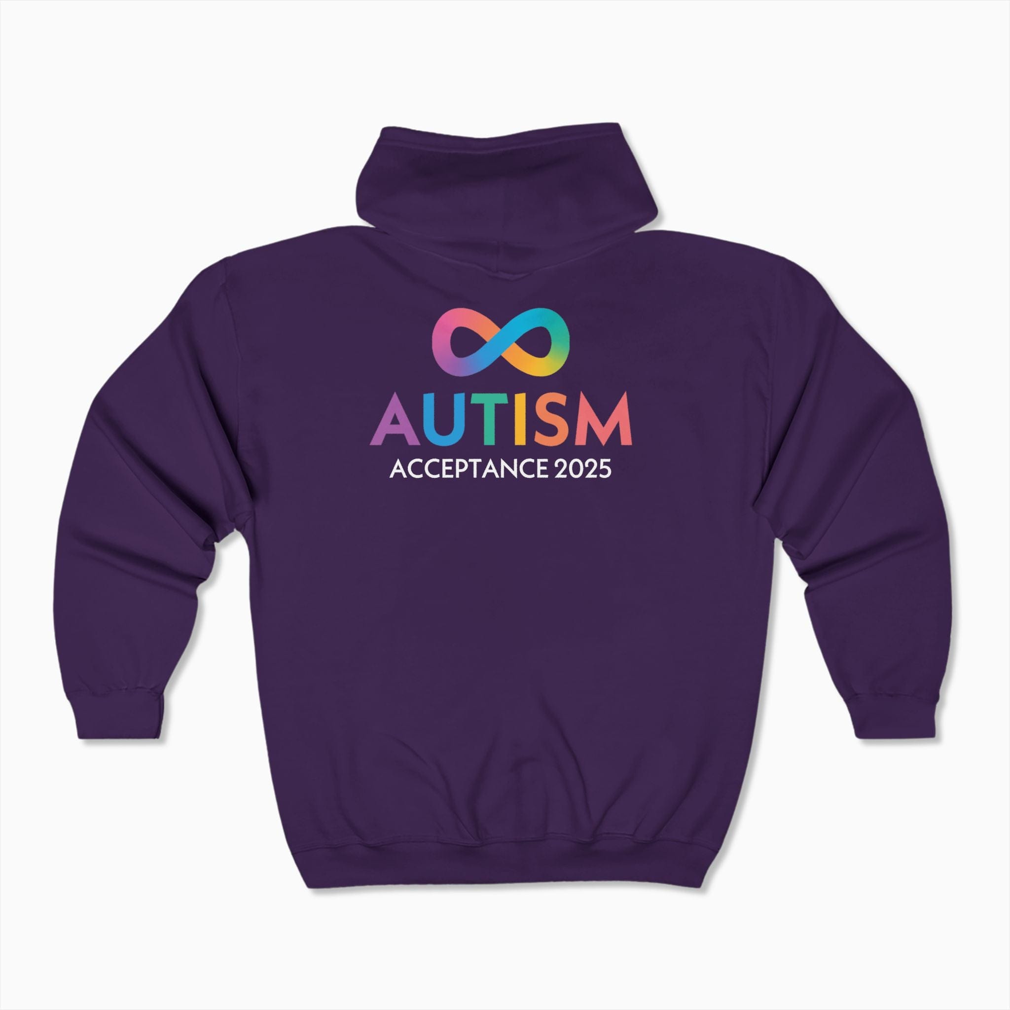 Autism Hoodie By Daily Bloom Autism Awareness 2025 - Infinity Acceptance Zip Up Hoodie