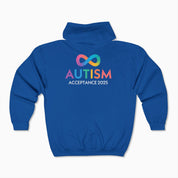 Autism Hoodie By Daily Bloom Autism Awareness 2025 - Infinity Acceptance Zip Up Hoodie