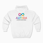 Autism Hoodie By Daily Bloom Autism Awareness 2025 - Infinity Acceptance Zip Up Hoodie