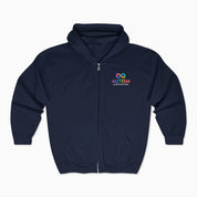 Autism Hoodie By Daily Bloom Autism Awareness 2025 - Infinity Acceptance Zip Up Hoodie Navy / S
