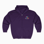 Autism Hoodie By Daily Bloom Autism Awareness 2025 - Infinity Acceptance Zip Up Hoodie Purple / S