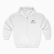 Autism Hoodie By Daily Bloom Autism Awareness 2025 - Infinity Acceptance Zip Up Hoodie White / S