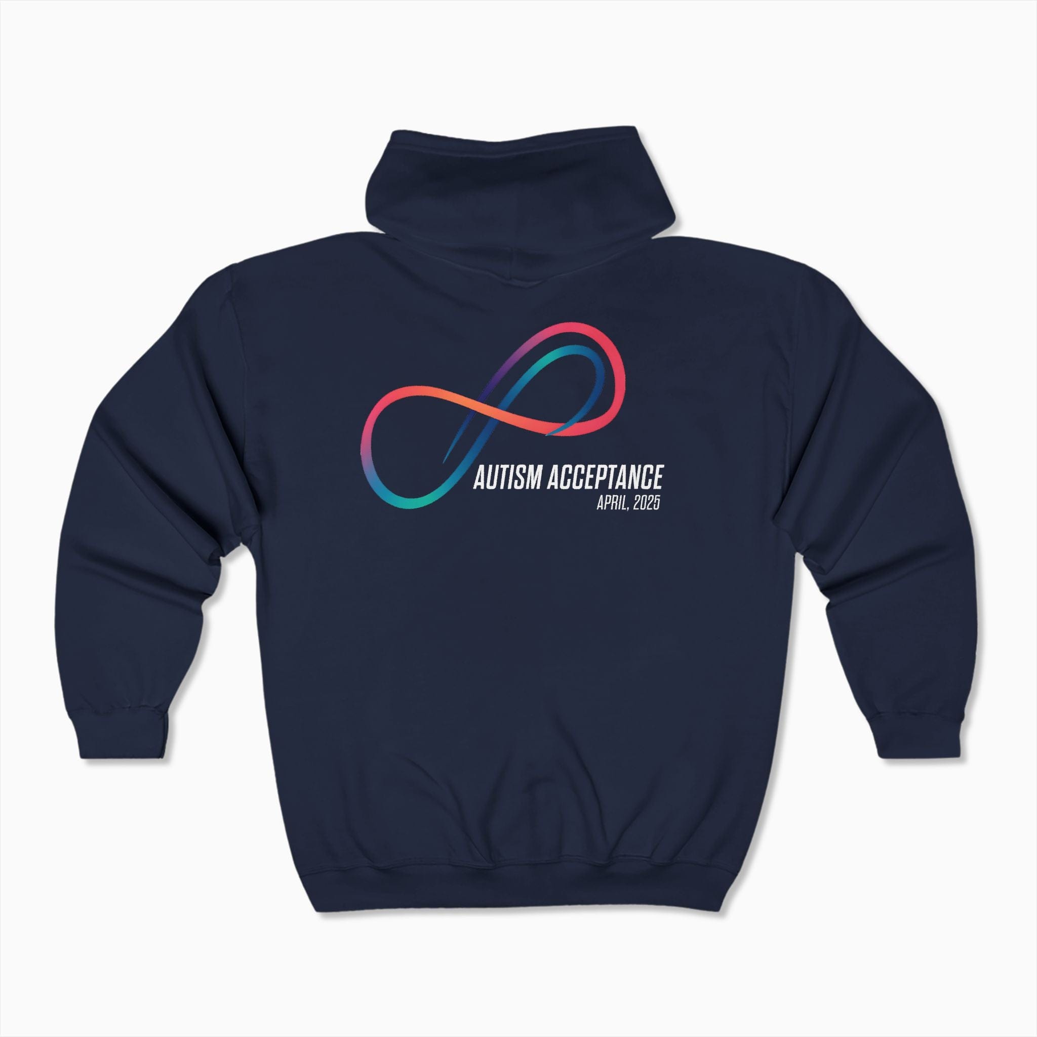 Autism Hoodie By Daily Bloom Autism Awareness 2025 - Loop of Acceptance Zip Up Hoodie