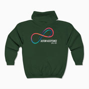 Autism Hoodie By Daily Bloom Autism Awareness 2025 - Loop of Acceptance Zip Up Hoodie
