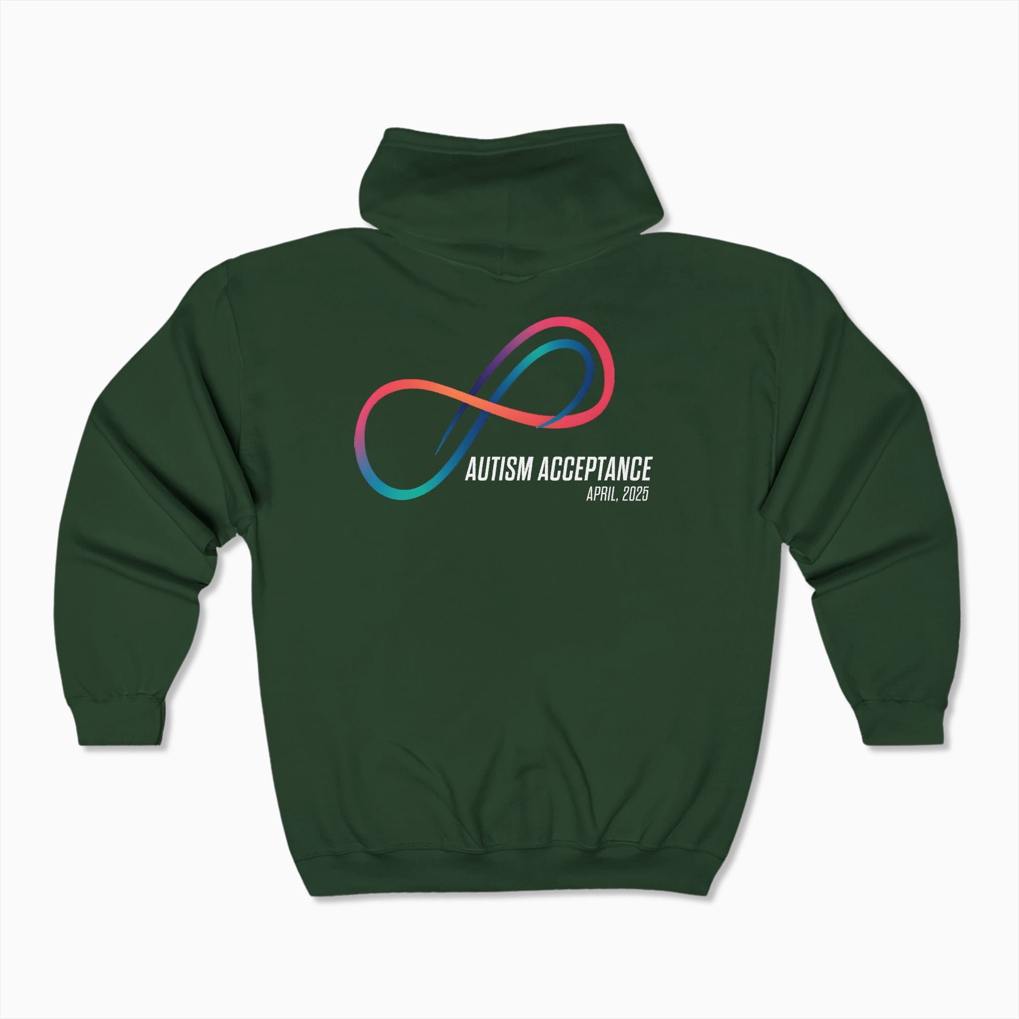 Autism Hoodie By Daily Bloom Autism Awareness 2025 - Loop of Acceptance Zip Up Hoodie