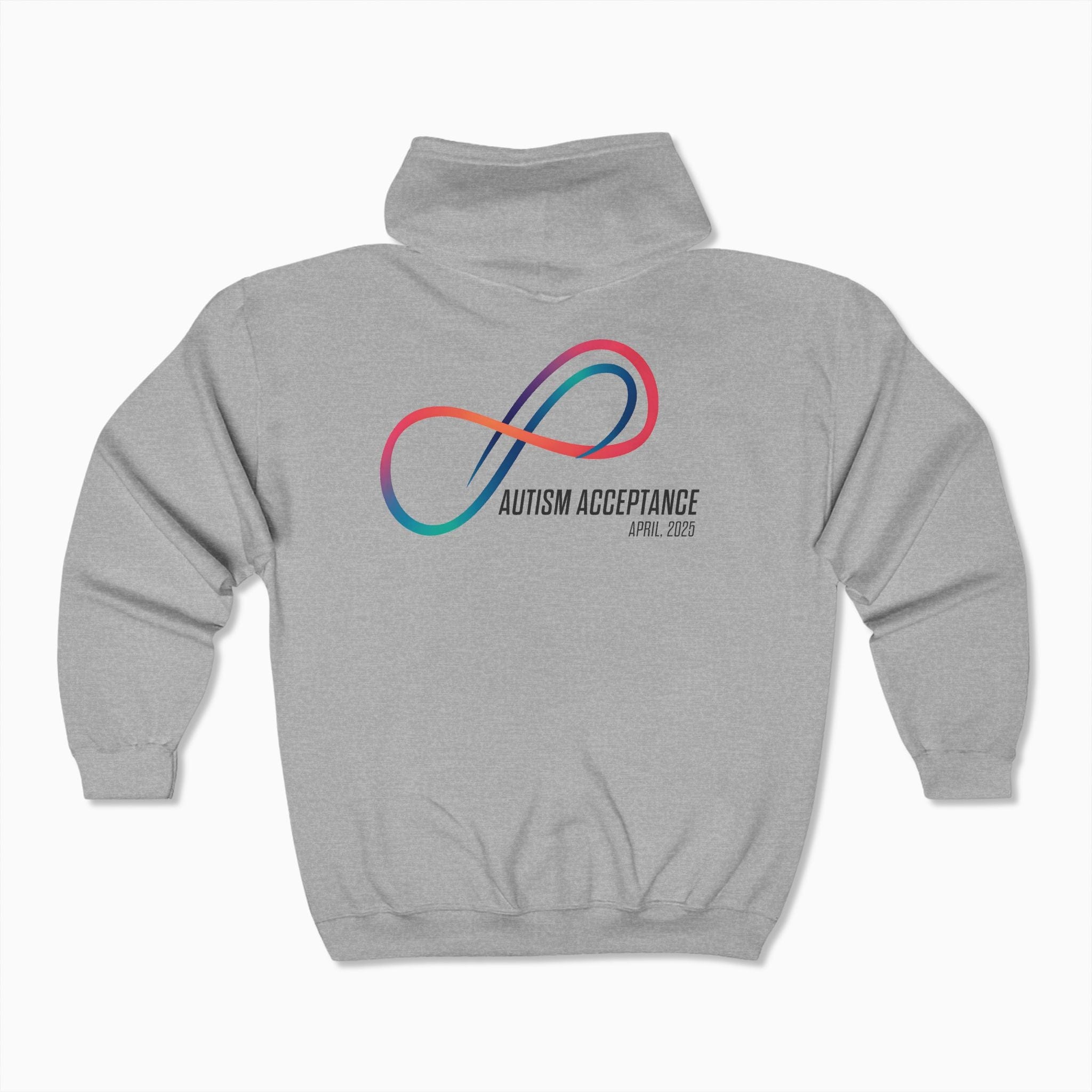 Autism Hoodie By Daily Bloom Autism Awareness 2025 - Loop of Acceptance Zip Up Hoodie