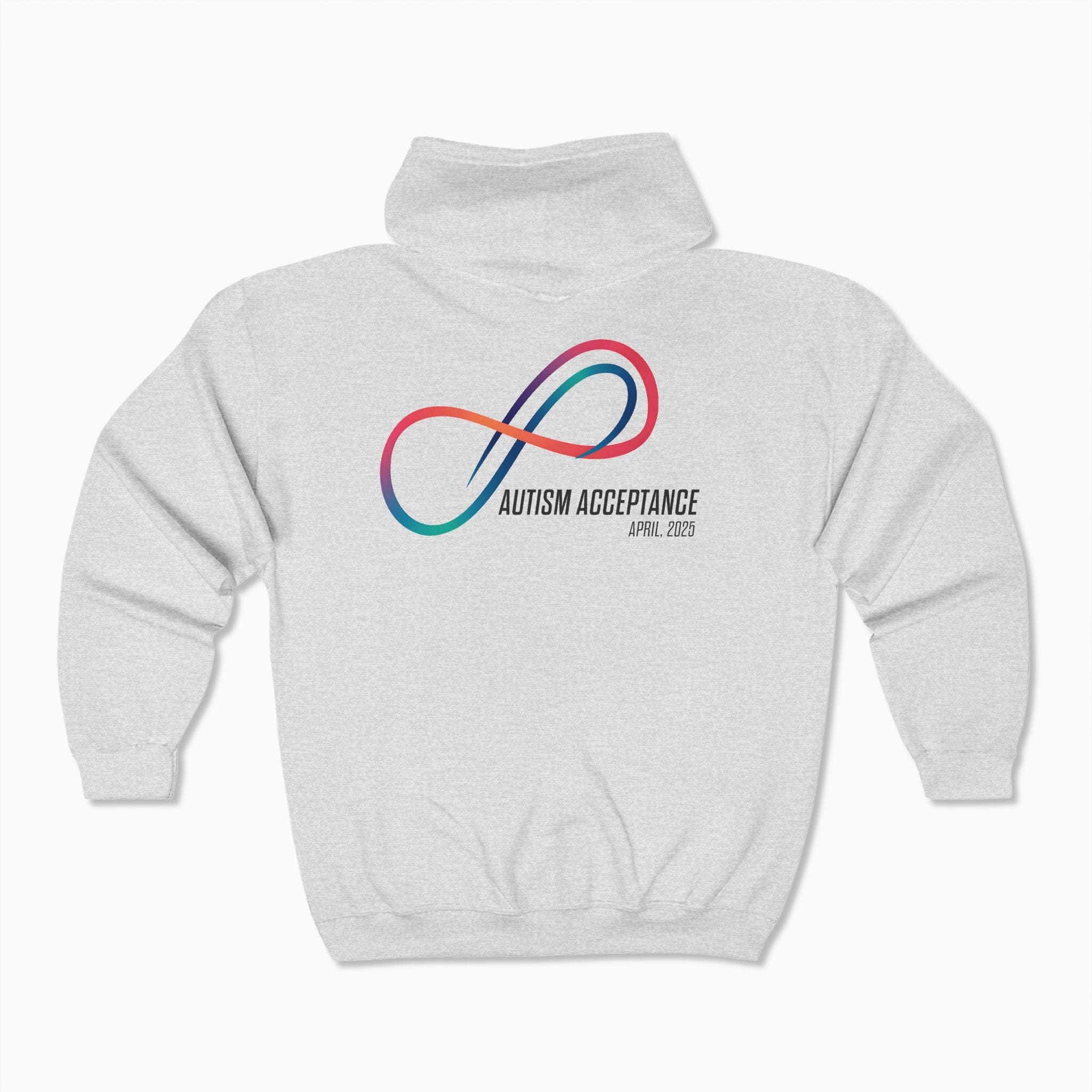 Autism Hoodie By Daily Bloom Autism Awareness 2025 - Loop of Acceptance Zip Up Hoodie