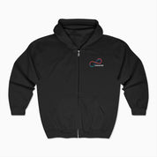 Autism Hoodie By Daily Bloom Autism Awareness 2025 - Loop of Acceptance Zip Up Hoodie Black / S