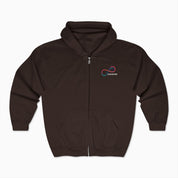 Autism Hoodie By Daily Bloom Autism Awareness 2025 - Loop of Acceptance Zip Up Hoodie Dark Chocolate / S