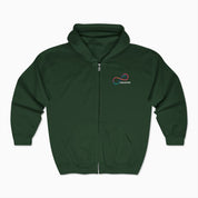 Autism Hoodie By Daily Bloom Autism Awareness 2025 - Loop of Acceptance Zip Up Hoodie Forest Green / S