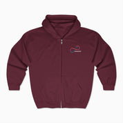Autism Hoodie By Daily Bloom Autism Awareness 2025 - Loop of Acceptance Zip Up Hoodie Maroon / S