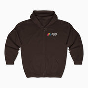 Autism Hoodie By Daily Bloom Autism Awareness 2025 - Spectrum in Bloom Zip Up Hoodie Dark Chocolate / S