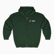 Autism Hoodie By Daily Bloom Autism Awareness 2025 - Spectrum in Bloom Zip Up Hoodie Forest Green / S