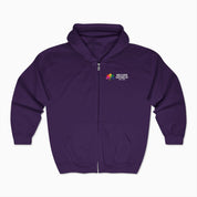 Autism Hoodie By Daily Bloom Autism Awareness 2025 - Spectrum in Bloom Zip Up Hoodie Purple / S