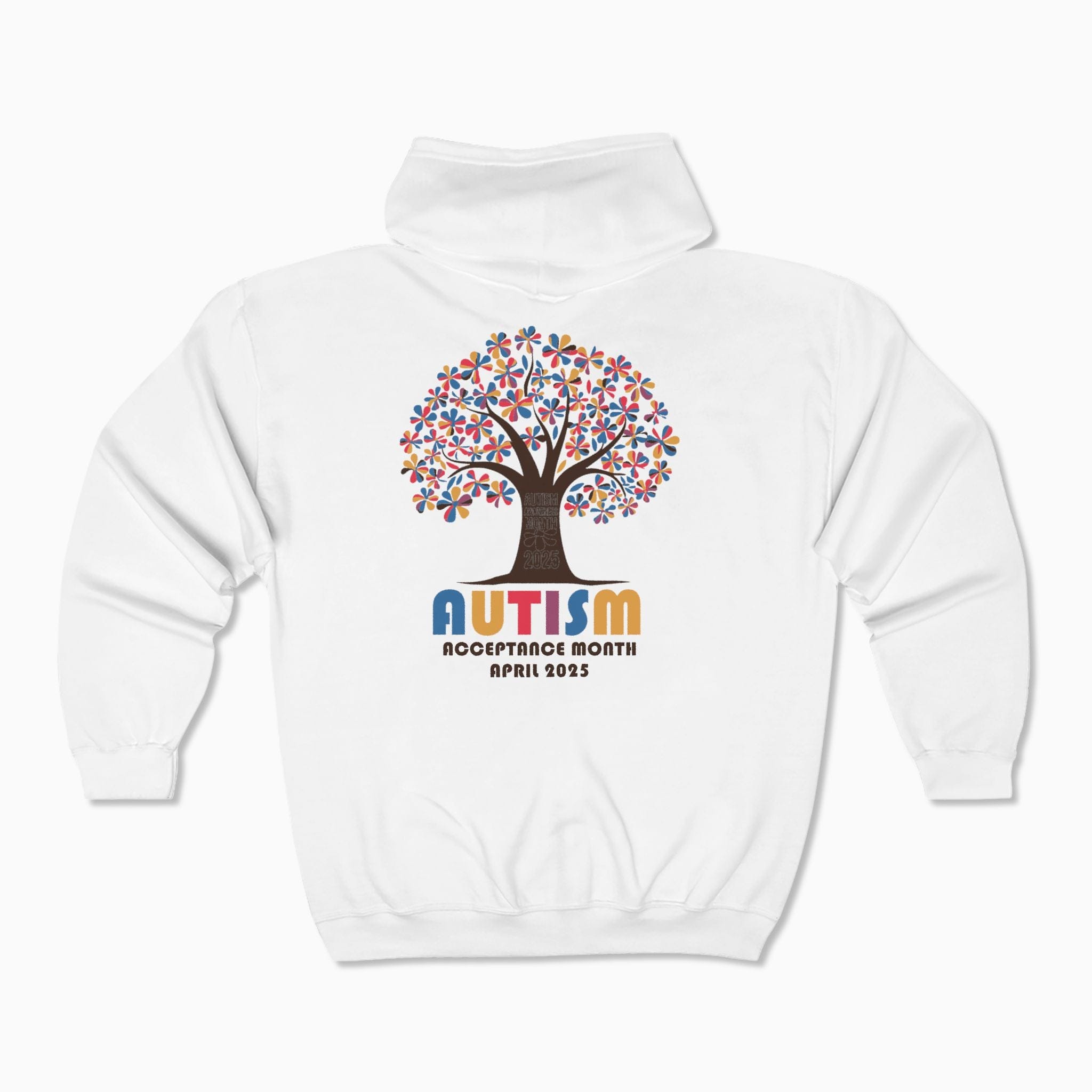 Autism Hoodie By Daily Bloom Autism Awareness 2025 - Tree of Acceptance Zip Up Hoodie