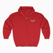 Autism Hoodie By Daily Bloom Autism Awareness 2025 - Tree of Acceptance Zip Up Hoodie Red / S