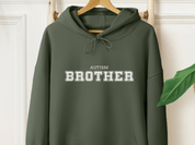 Autism Brother College Men's Hoodie-Military Green-Neurodiversity, ADHD & Autism Awareness & Acceptance Hoodie by Daily Bloom