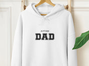Autism Dad College Hoodie-White-Neurodiversity, ADHD & Autism Awareness & Acceptance Hoodie by Daily Bloom