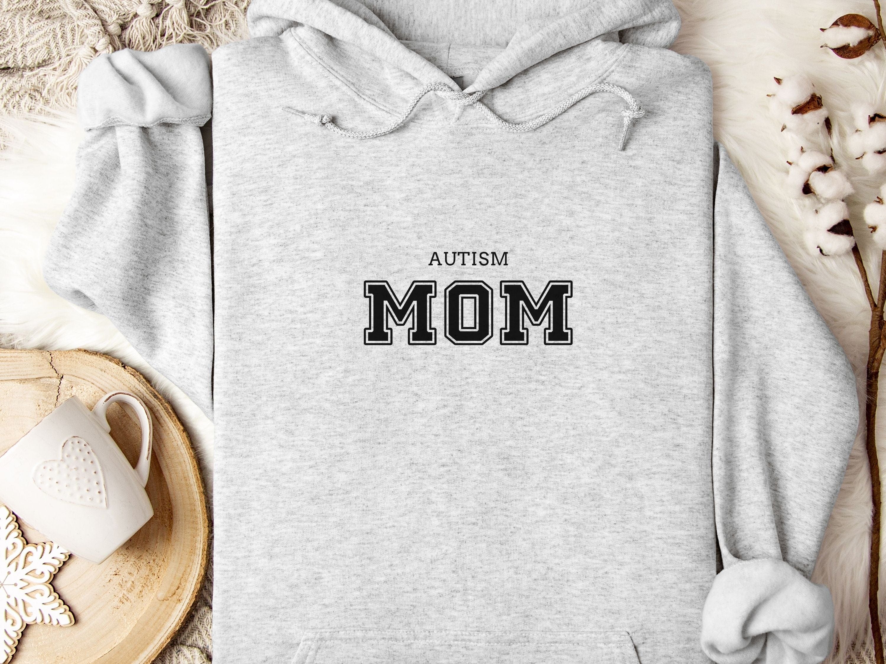 Autism Mom Hoodie - Collegiate Edition-Ash-Neurodiversity, ADHD & Autism Awareness & Acceptance Hoodie by Daily Bloom