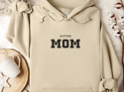 Autism Mom Hoodie - Collegiate Edition-Sand-Neurodiversity, ADHD & Autism Awareness & Acceptance Hoodie by Daily Bloom