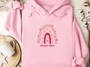 Autism Mom Rainbow Hoodie-Light Pink-Neurodiversity, ADHD & Autism Awareness & Acceptance Hoodie by Daily Bloom
