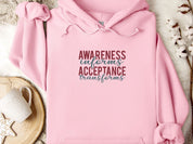 Awareness Informs Acceptance Transforms Hoodie-Light Pink-Neurodiversity, ADHD & Autism Awareness & Acceptance Hoodie by Daily Bloom