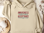 Awareness Informs Acceptance Transforms Hoodie-Sand-Neurodiversity, ADHD & Autism Awareness & Acceptance Hoodie by Daily Bloom