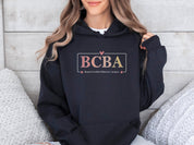 BCBA Outline Heart & Floral Hoodie-Neurodiversity, ADHD & Autism Awareness & Acceptance Hoodie by Daily Bloom
