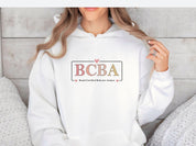 BCBA Outline Heart & Floral Hoodie-Neurodiversity, ADHD & Autism Awareness & Acceptance Hoodie by Daily Bloom