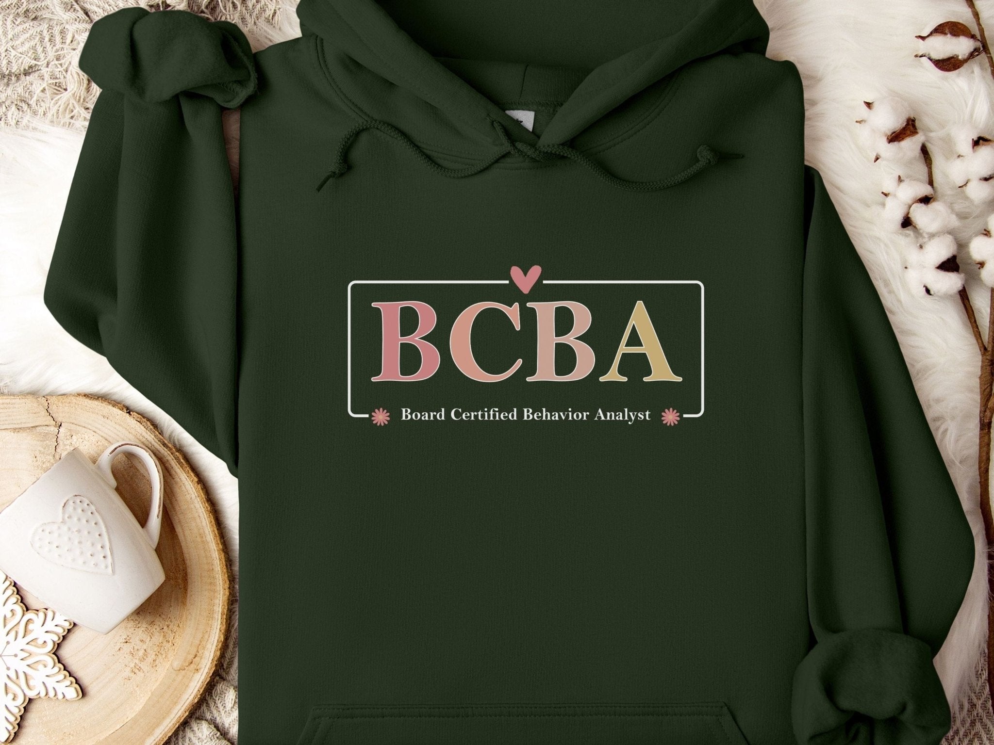 Autism Hoodie - BCBA Outline Heart & Floral Hoodie - Daily Bloom