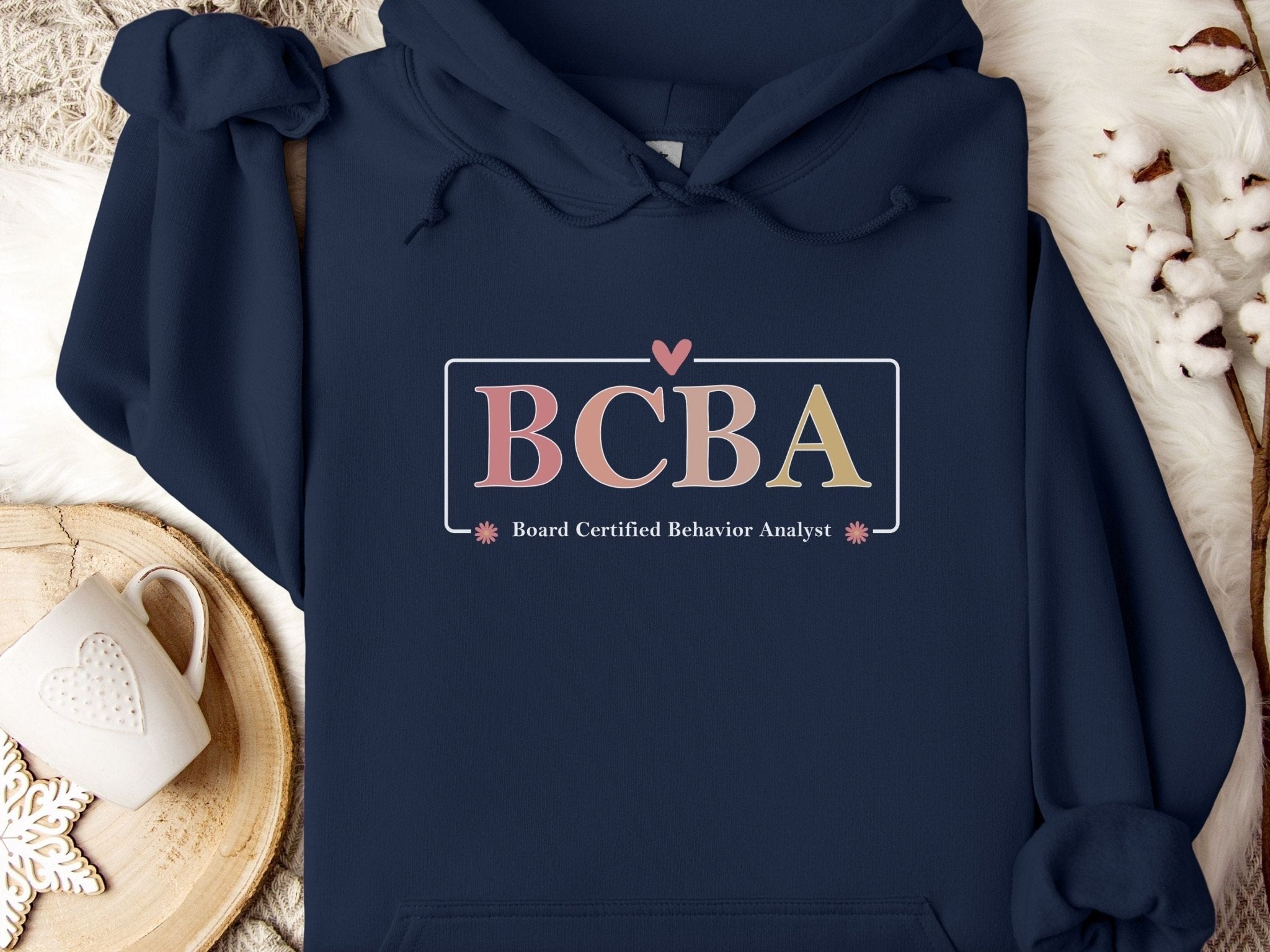 Autism Hoodie - BCBA Outline Heart & Floral Hoodie - Daily Bloom