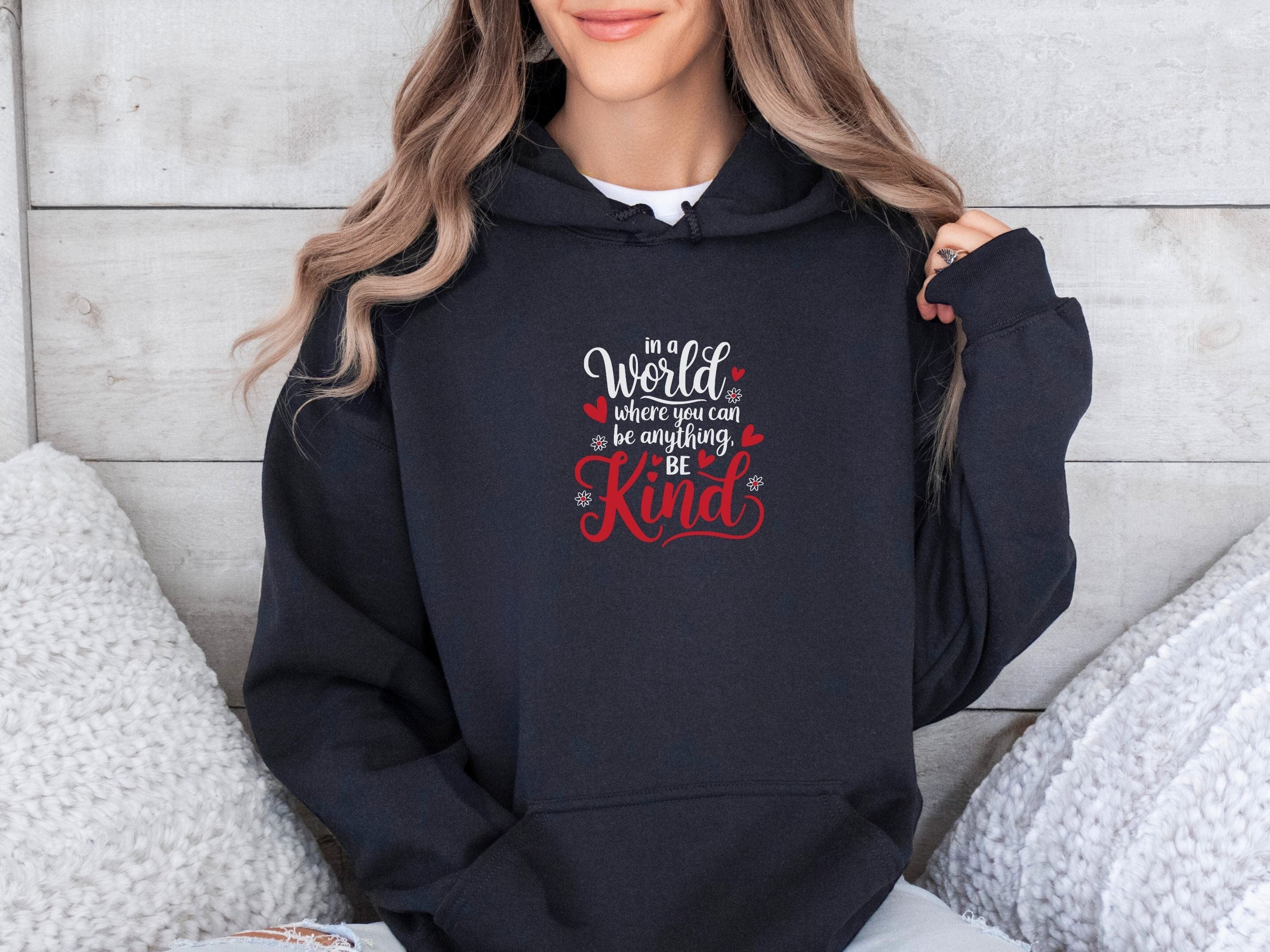 Be Kind Love Hearts Hoodie-Neurodiversity, ADHD & Autism Awareness & Acceptance Hoodie by Daily Bloom