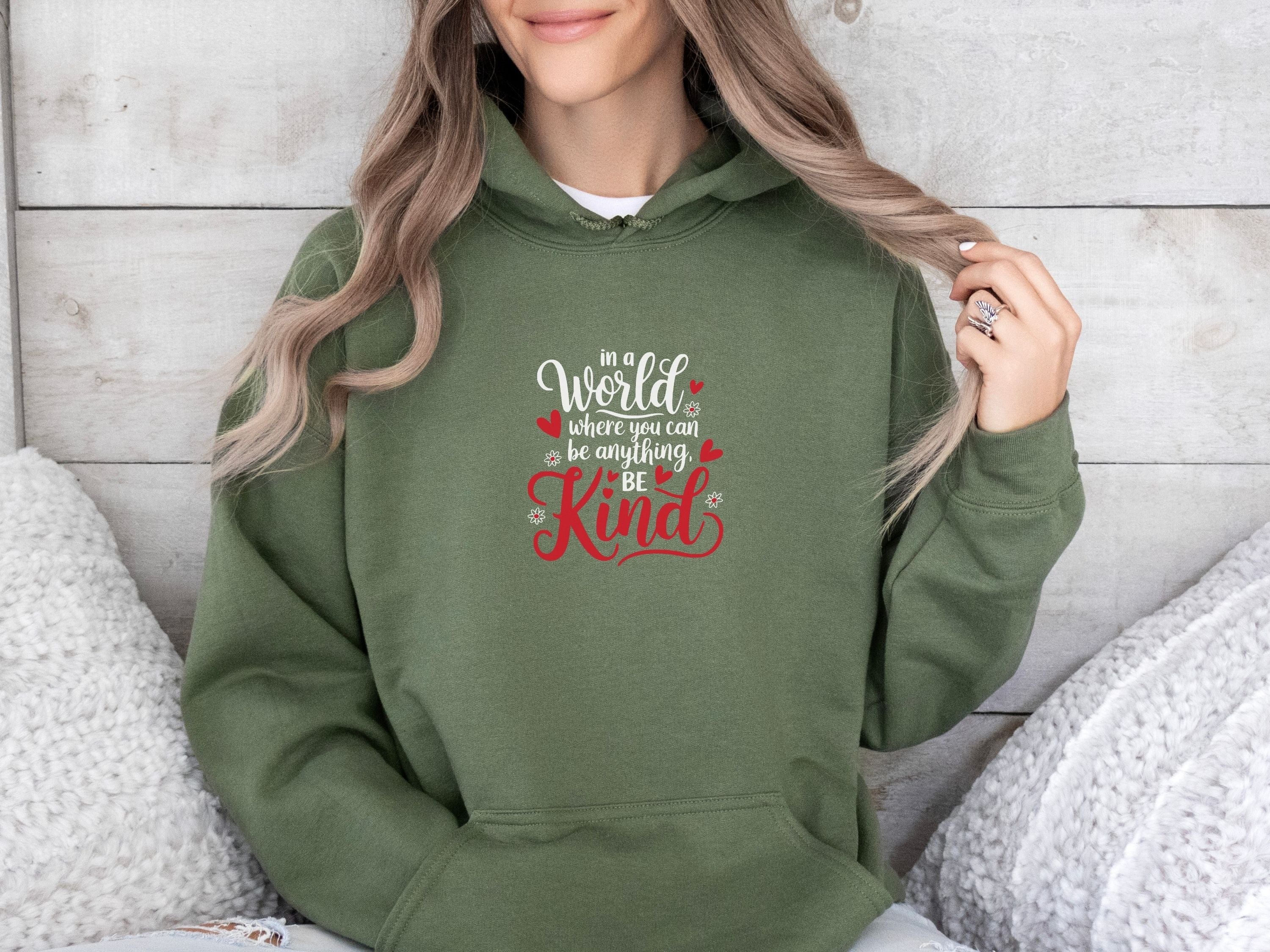 Be Kind Love Hearts Hoodie-Neurodiversity, ADHD & Autism Awareness & Acceptance Hoodie by Daily Bloom