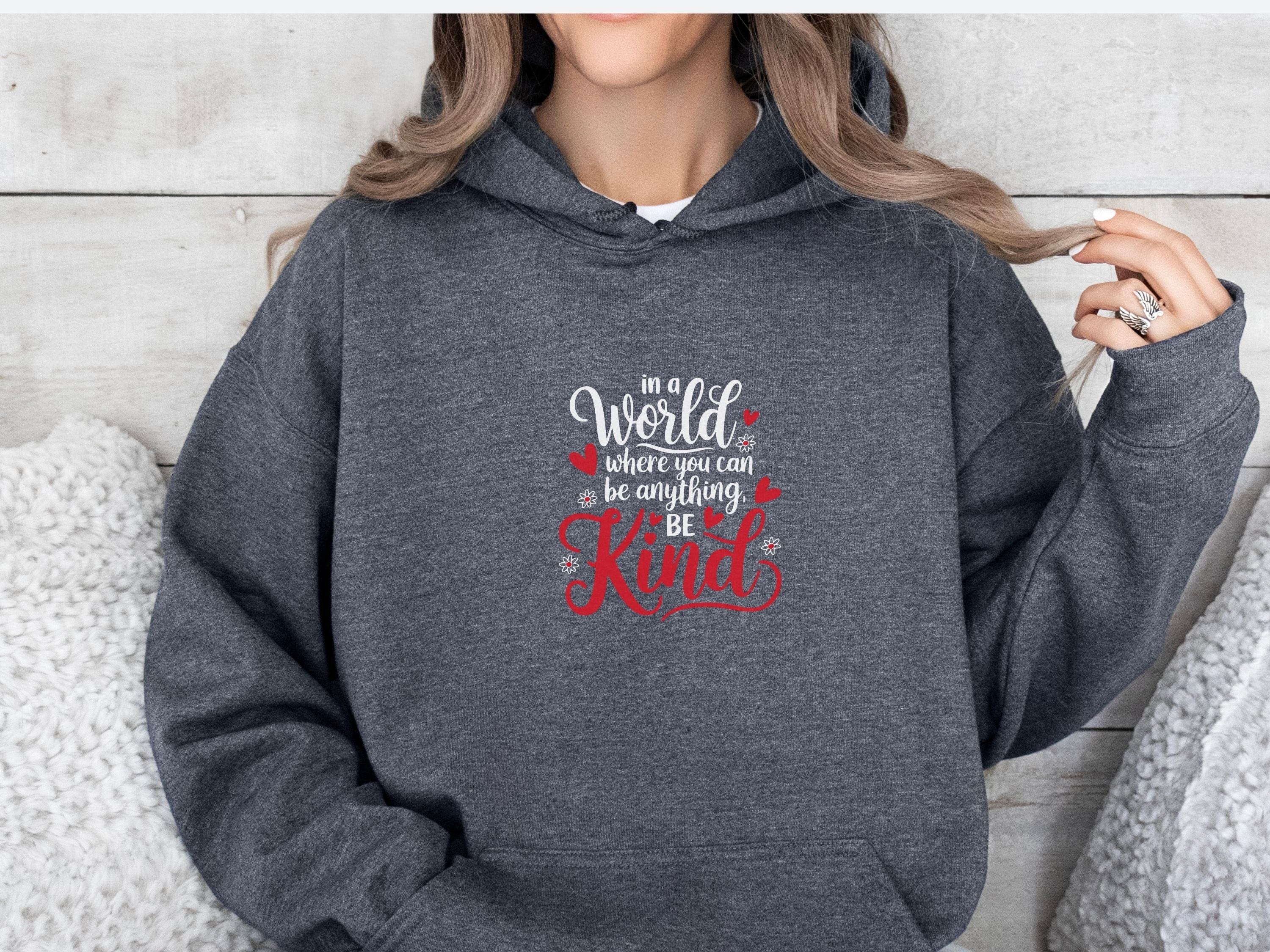 Be Kind Love Hearts Hoodie-Neurodiversity, ADHD & Autism Awareness & Acceptance Hoodie by Daily Bloom