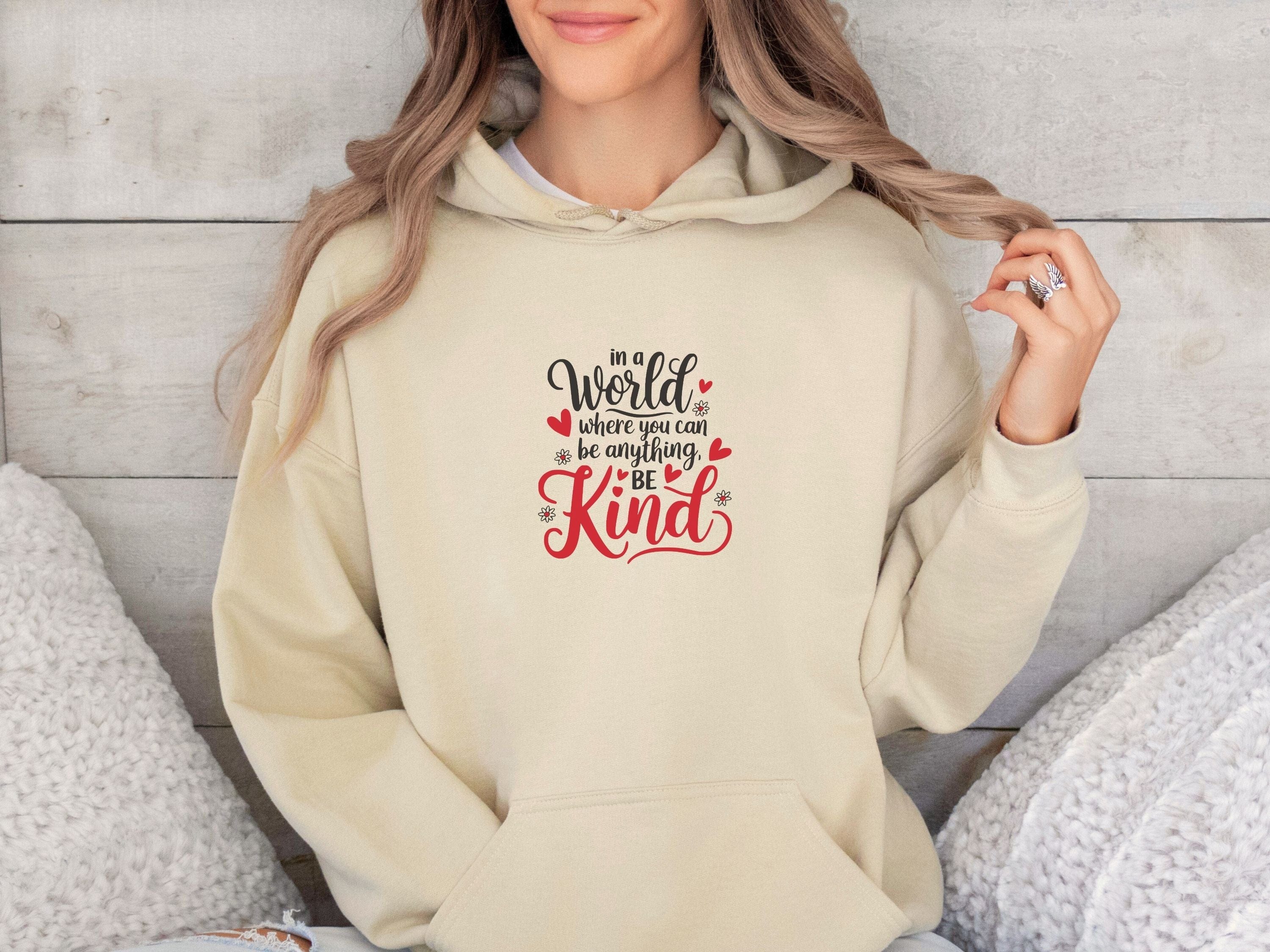 Be Kind Love Hearts Hoodie-Neurodiversity, ADHD & Autism Awareness & Acceptance Hoodie by Daily Bloom