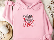 Be Kind Love Hearts Hoodie-Light Pink-Neurodiversity, ADHD & Autism Awareness & Acceptance Hoodie by Daily Bloom