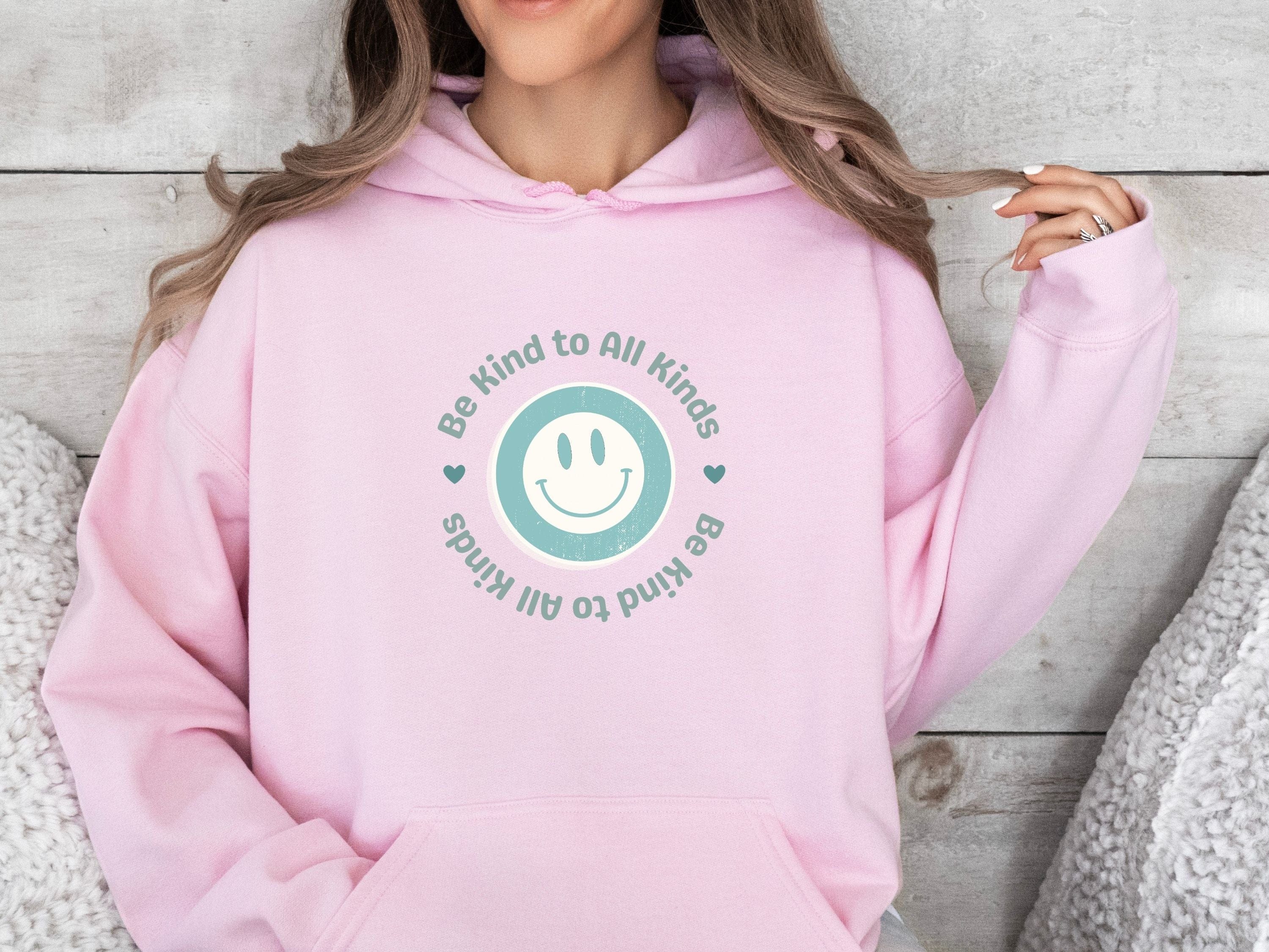 Be Kind to all Kinds Smiley Hoodie-Neurodiversity, ADHD & Autism Awareness & Acceptance Hoodie by Daily Bloom