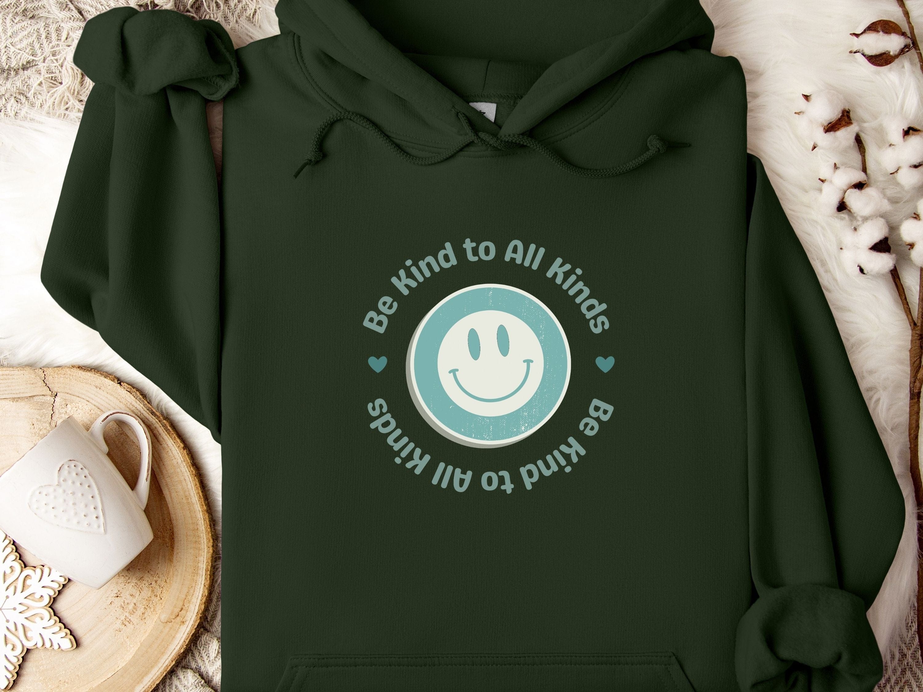 Be Kind to all Kinds Smiley Hoodie-Neurodiversity, ADHD & Autism Awareness & Acceptance Hoodie by Daily Bloom