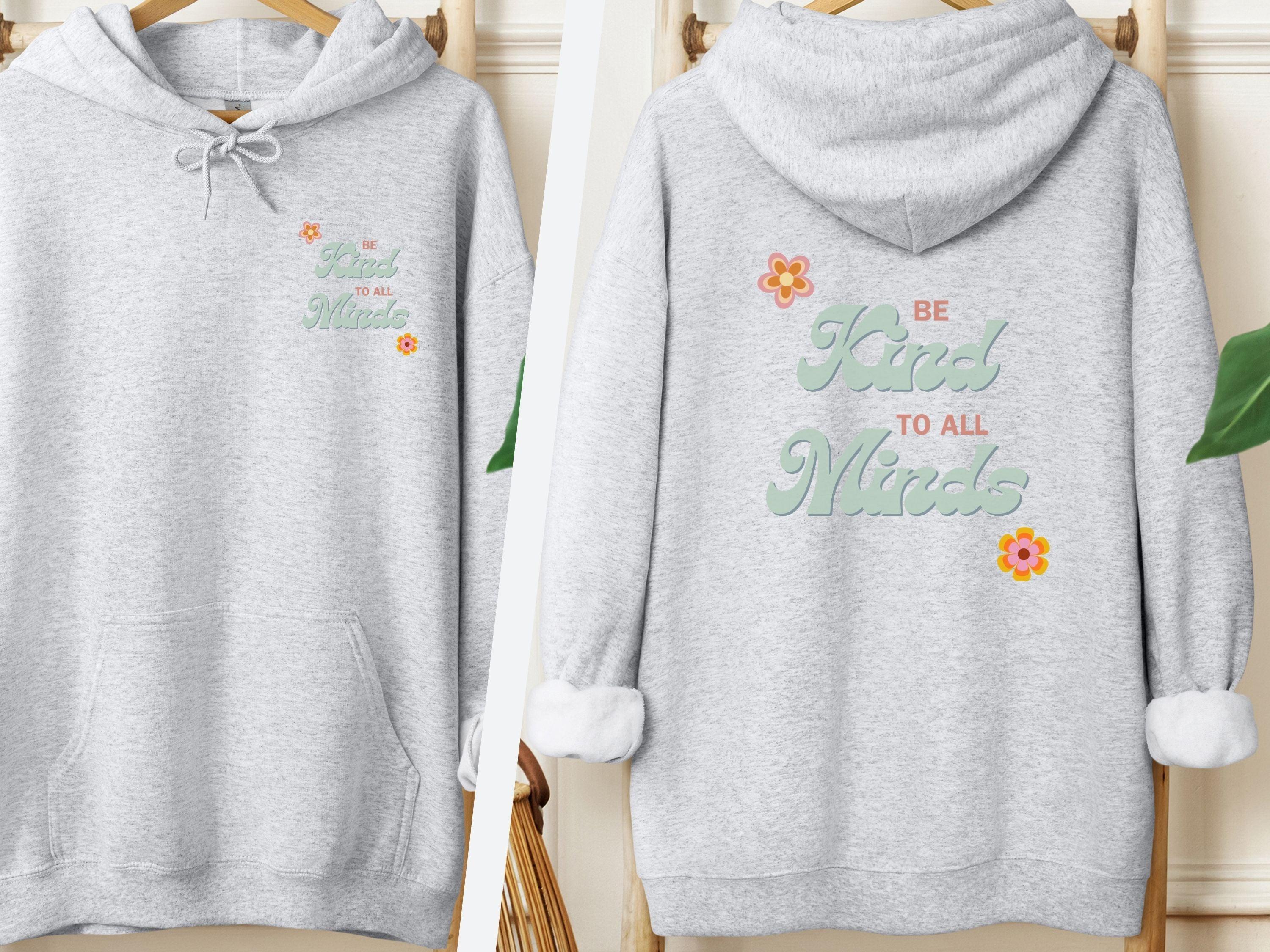 Be Kind to All Minds Hoodie-Ash-Neurodiversity, ADHD & Autism Awareness & Acceptance Hoodie by Daily Bloom