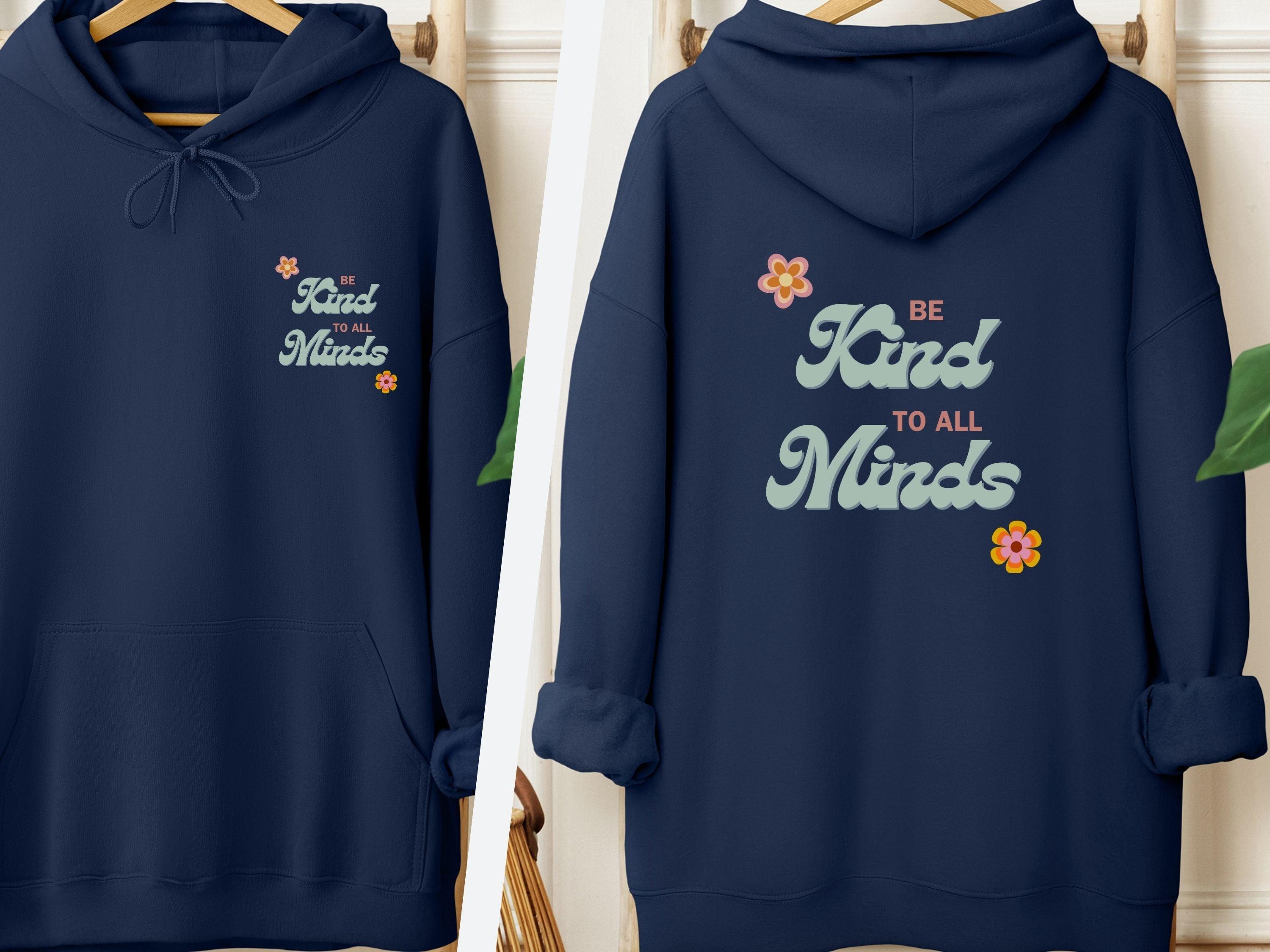 Be Kind to All Minds Hoodie-Navy-Neurodiversity, ADHD & Autism Awareness & Acceptance Hoodie by Daily Bloom