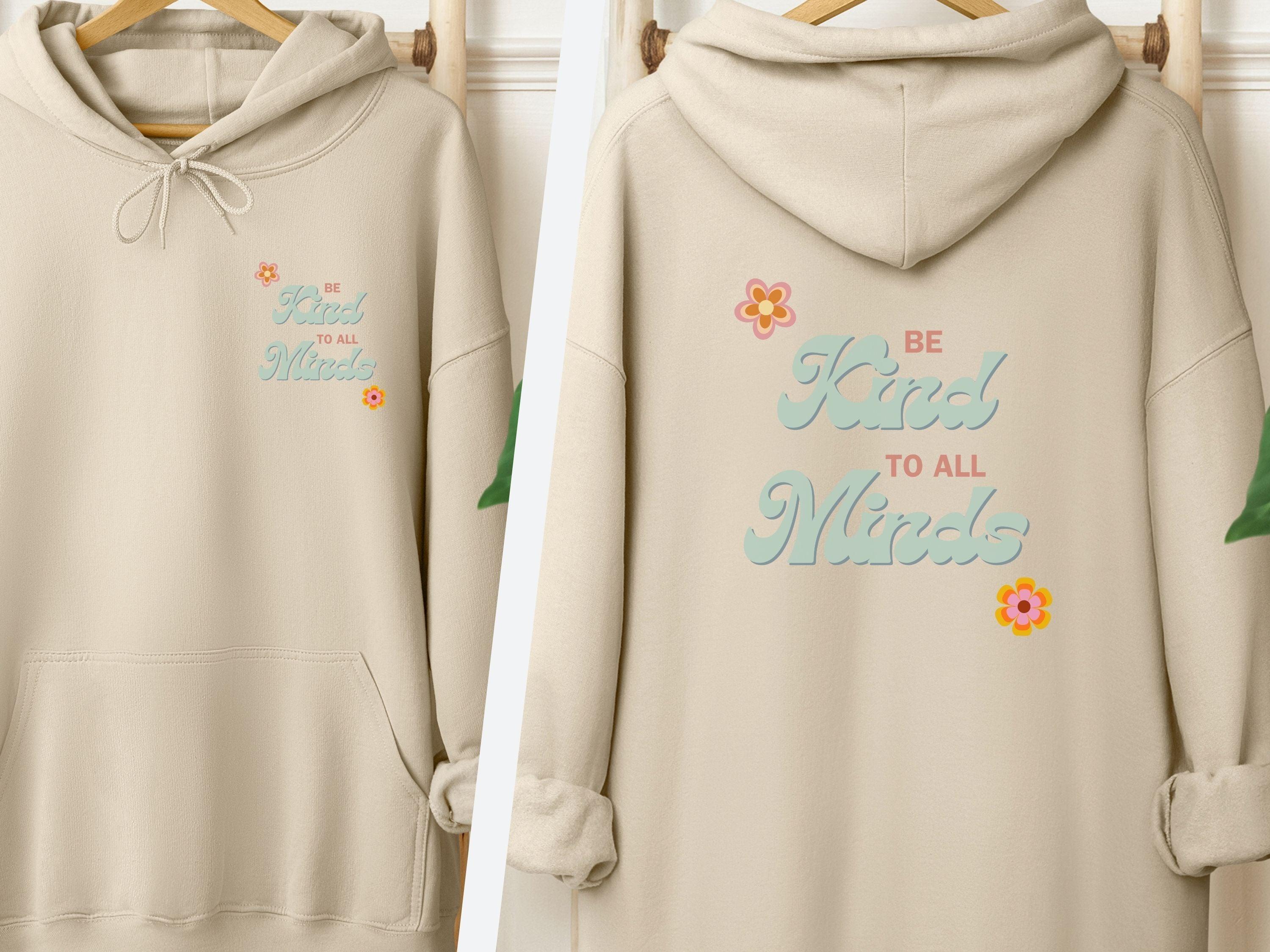 Be Kind to All Minds Hoodie-Sand-Neurodiversity, ADHD & Autism Awareness & Acceptance Hoodie by Daily Bloom