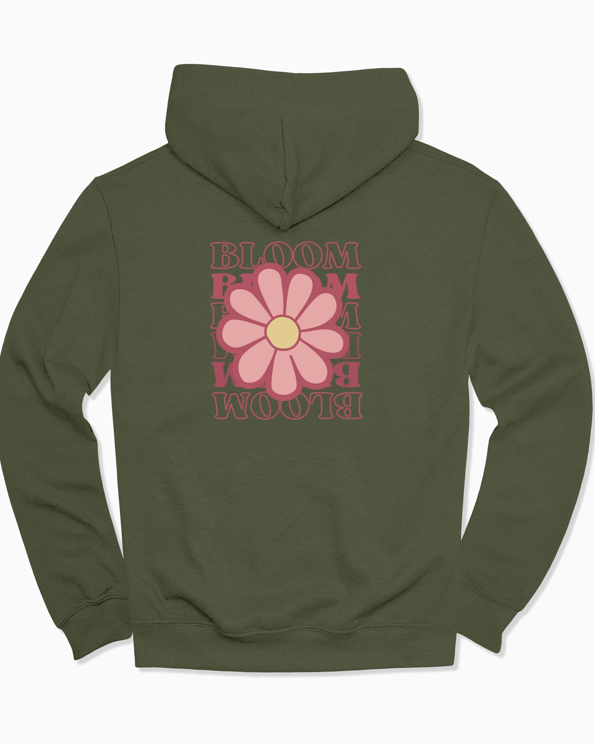 Bloom Daisy Hoodie-Military Green-Neurodiversity, ADHD & Autism Awareness & Acceptance Hoodie by Daily Bloom