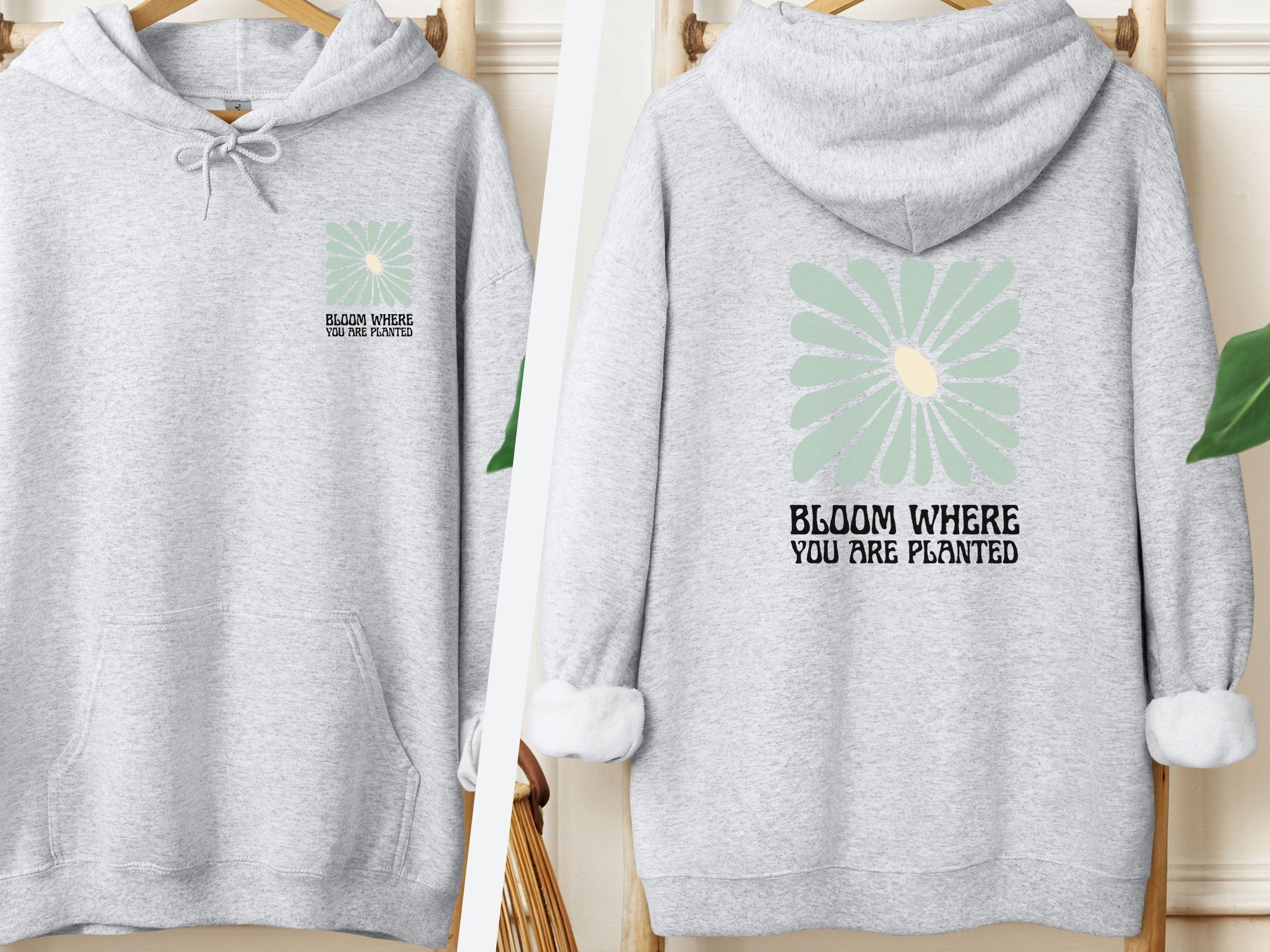 Bloom Where You Are Planted Hoodie-Ash-Neurodiversity, ADHD & Autism Awareness & Acceptance Hoodie by Daily Bloom