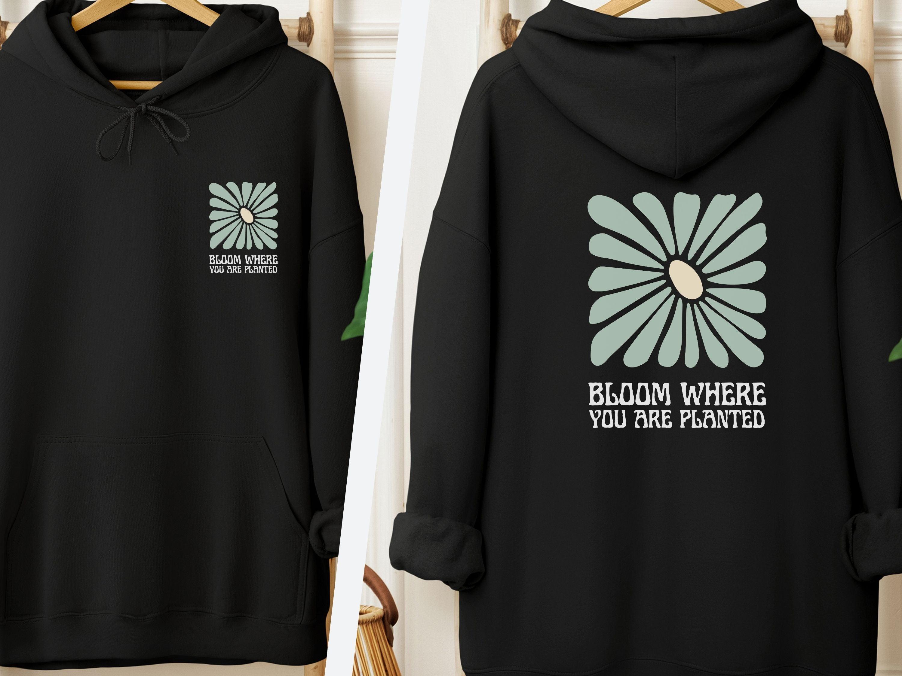 Bloom Where You Are Planted Hoodie-Black-Neurodiversity, ADHD & Autism Awareness & Acceptance Hoodie by Daily Bloom